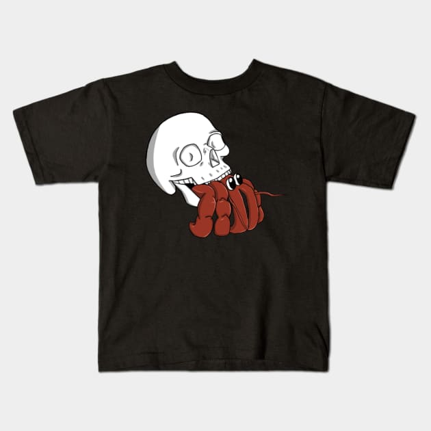 Hermit Skull Kids T-Shirt by CandifiedChaos